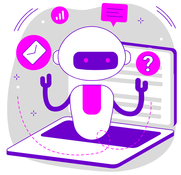 Imagen de chatbot en acción para respuestas automáticas y atención al cliente automatizada.